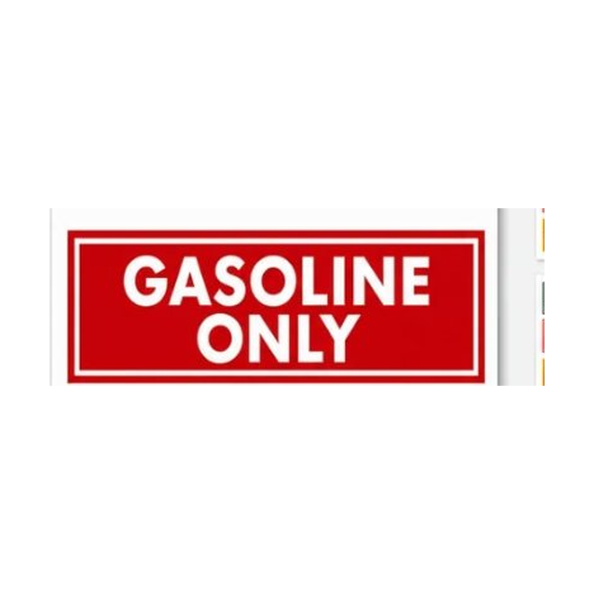 Fuel Label Sticker - Gasoline Only - 6 x 2 Inch