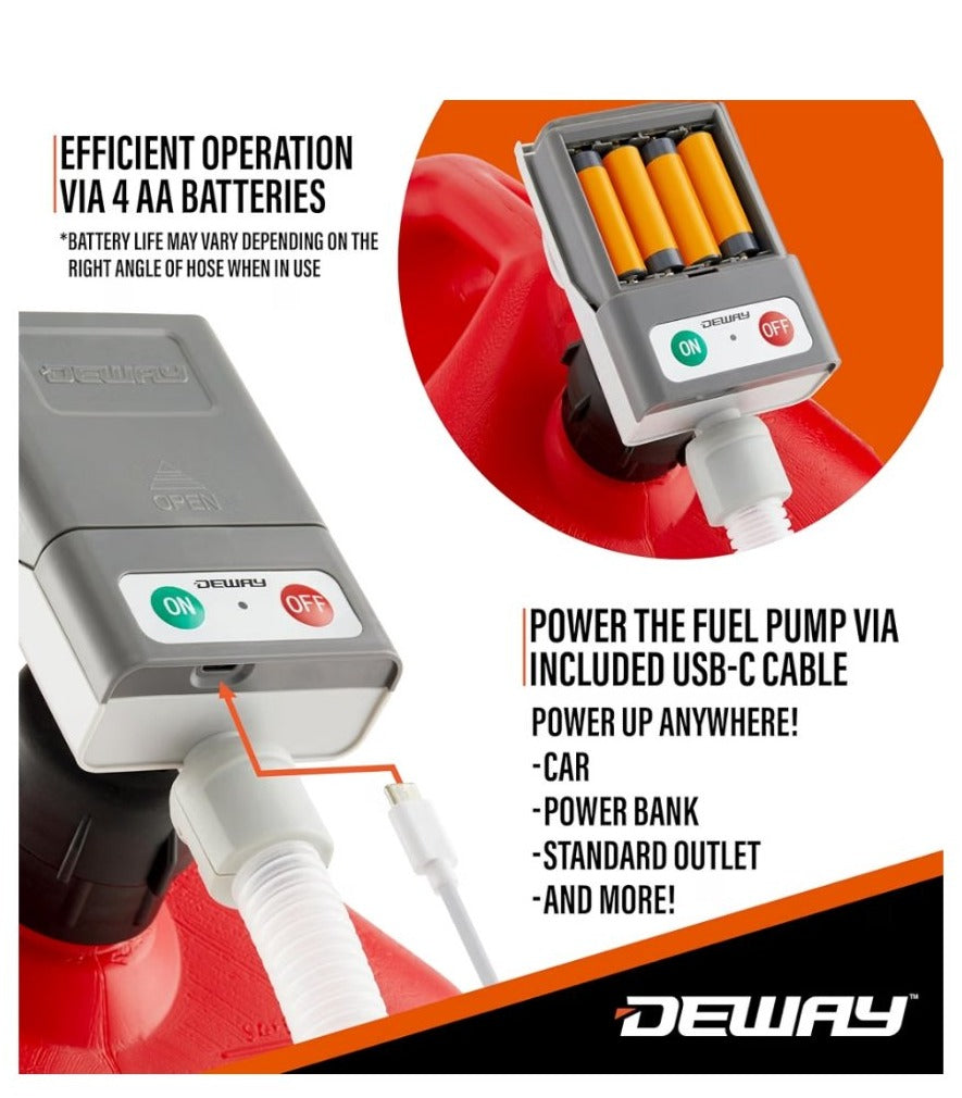 DeWay Fuel Transfer Pump - Auto-Stop and Beep - 3.8 GPM